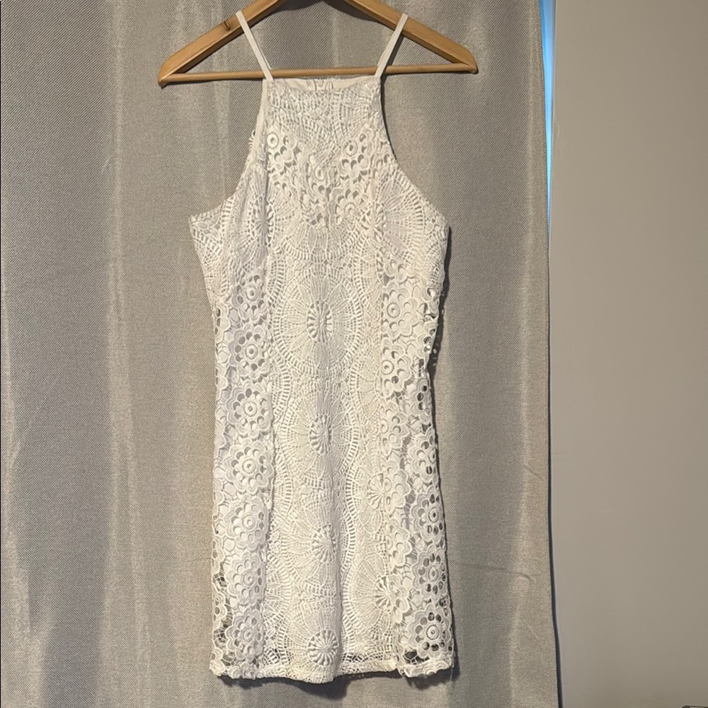 Francesca's Collections White Sheath Halter Mini Dress